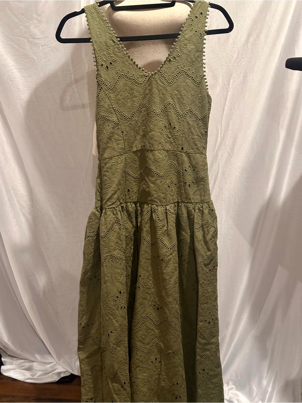 House of Harlow 1960 Olive Green Eyelet Dress